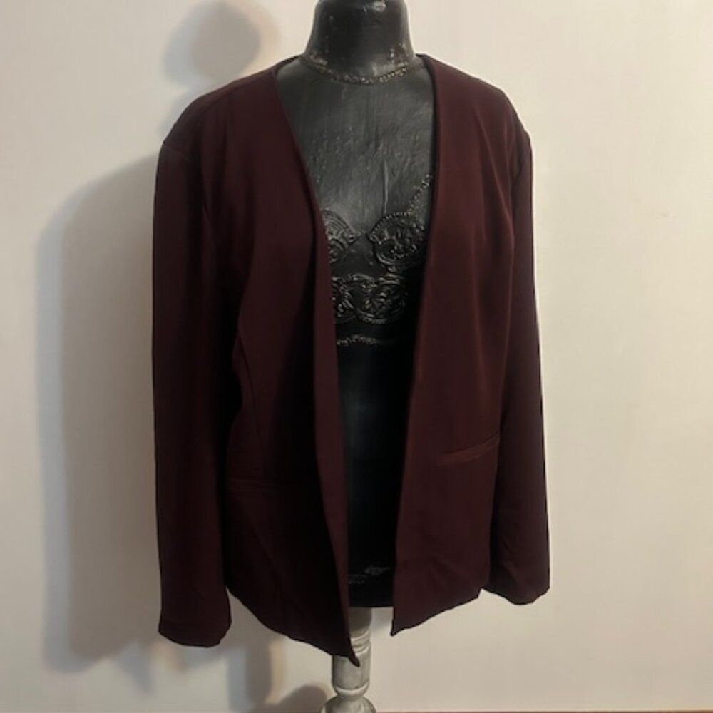 41 Hawthorn Burgundy front pockets open blazer, size XXL